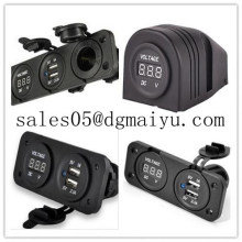 Zócalo USB gemelo marino vendedor caliente del grado PA66 de DC 12V con salida dual del USB a 5V / 3.1A